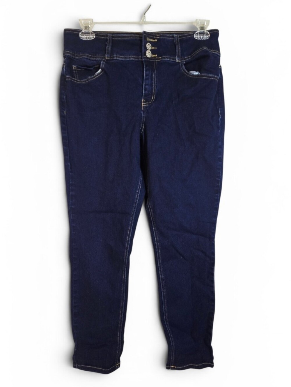 Copperflash Dark Wash Stretch Denim High Rise Ankle Skinny Jeans - Size 12